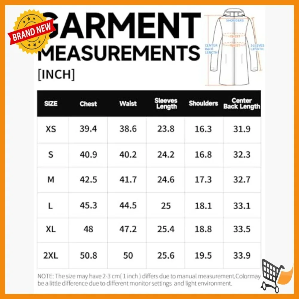 Women's Waterproof Trench Coat Packable Hooded Rain Jacket Outdoor